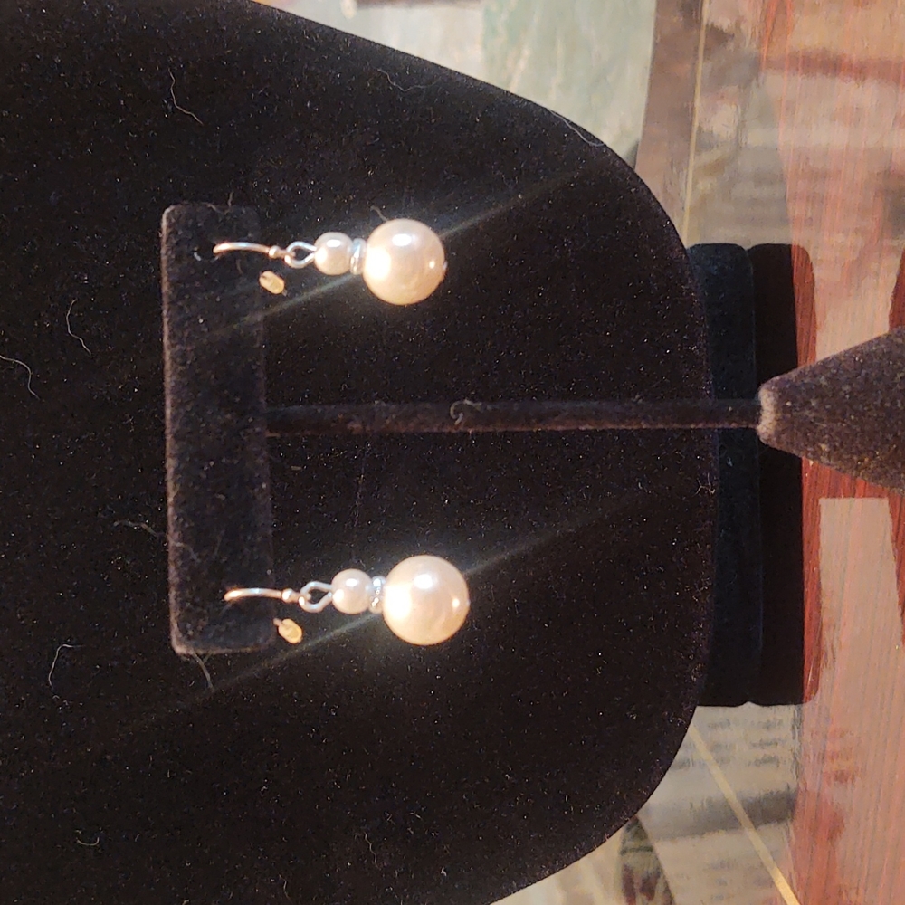 Faux pearl earrings